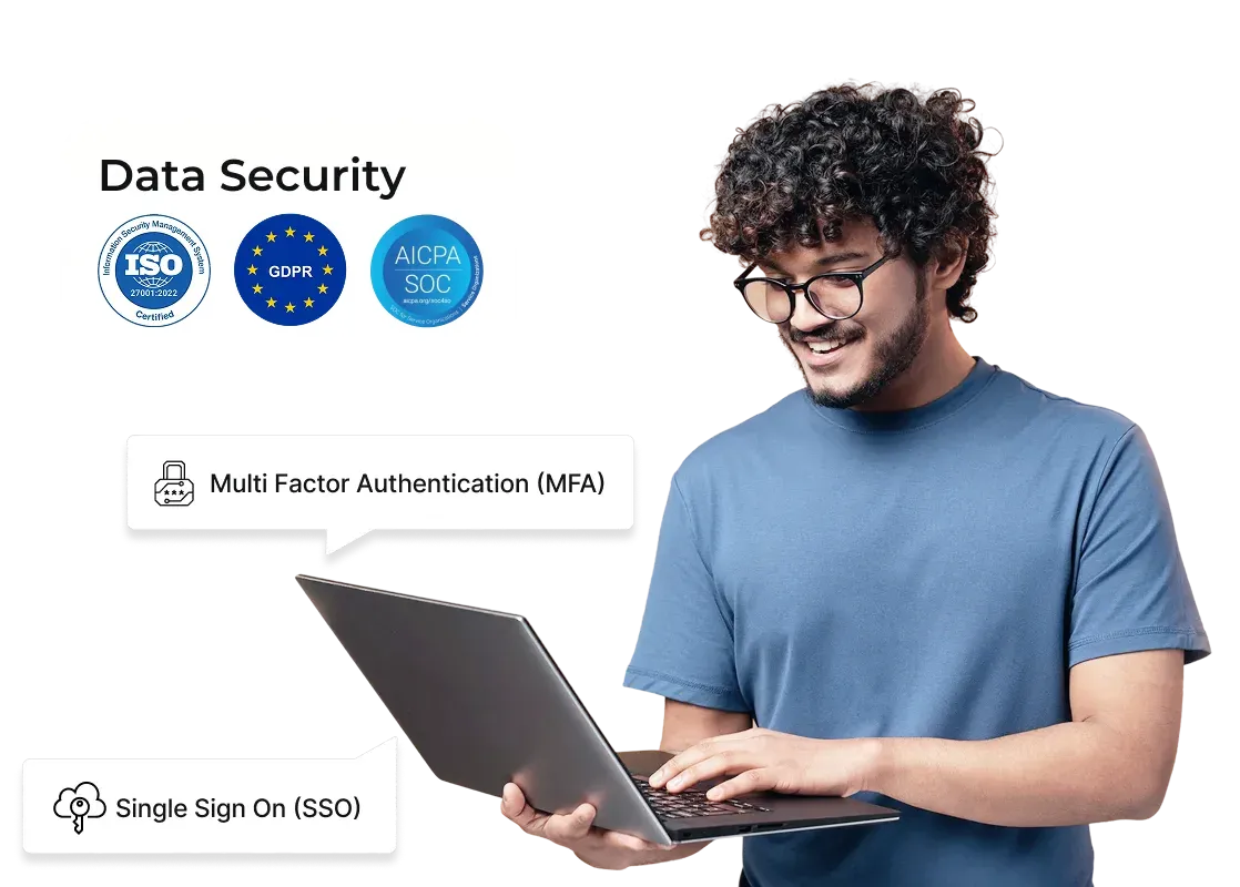 User securely accessing the system through Scanova's single sign-on (SSO) feature and mutli-factor authentication (MFA) feature
