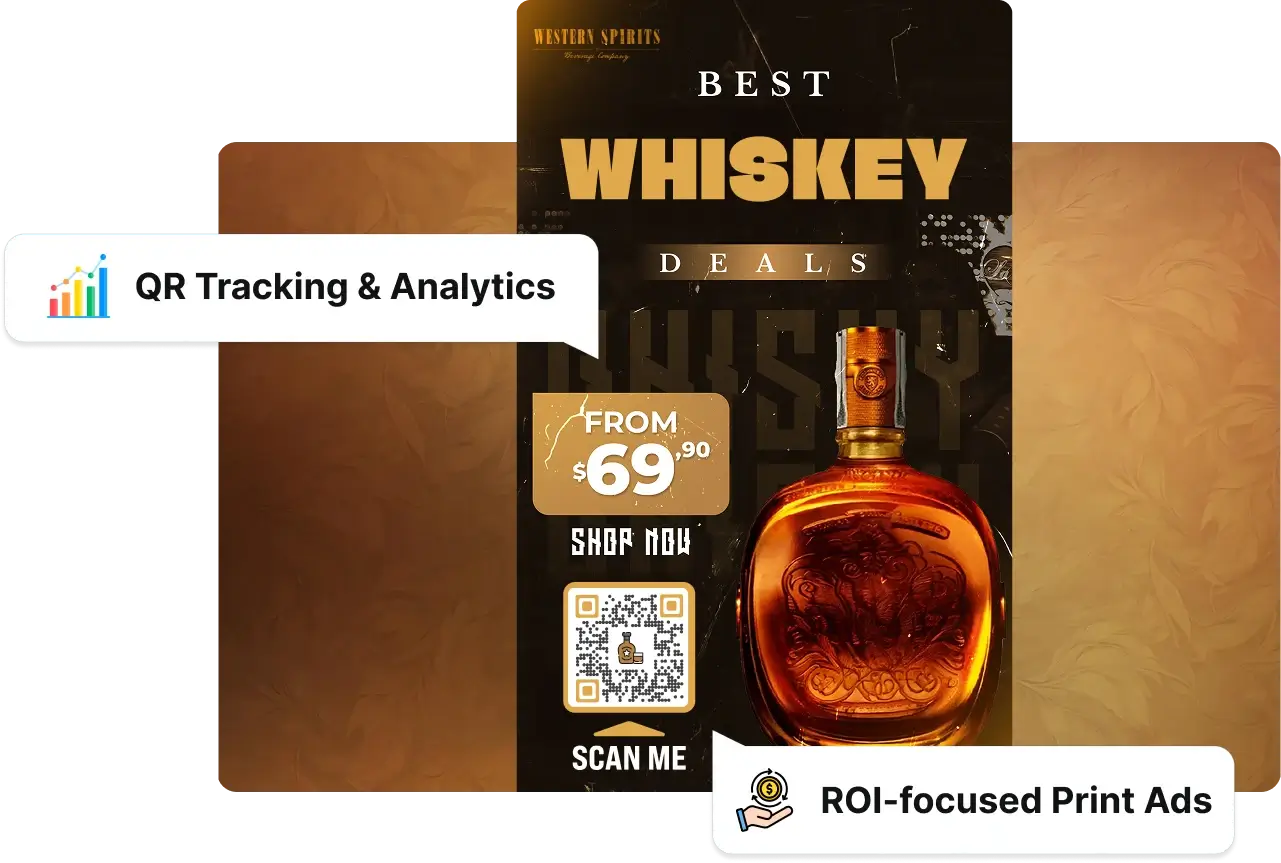 With Scanova's Dynamic QR Codes, Western Spirits was able to track scans and assess which media channels performed best for their advertisement